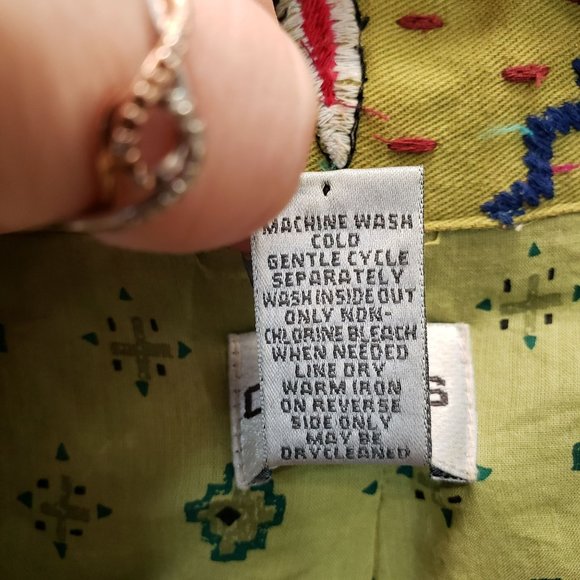 Chicos Womens Colorful Bohemian Embroidery Studded Blazer Jacket Size M Metallic - Picture 4 of 7